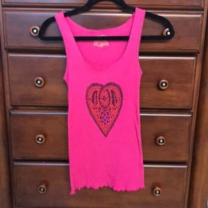 Free People pink Tank with heart Medium
